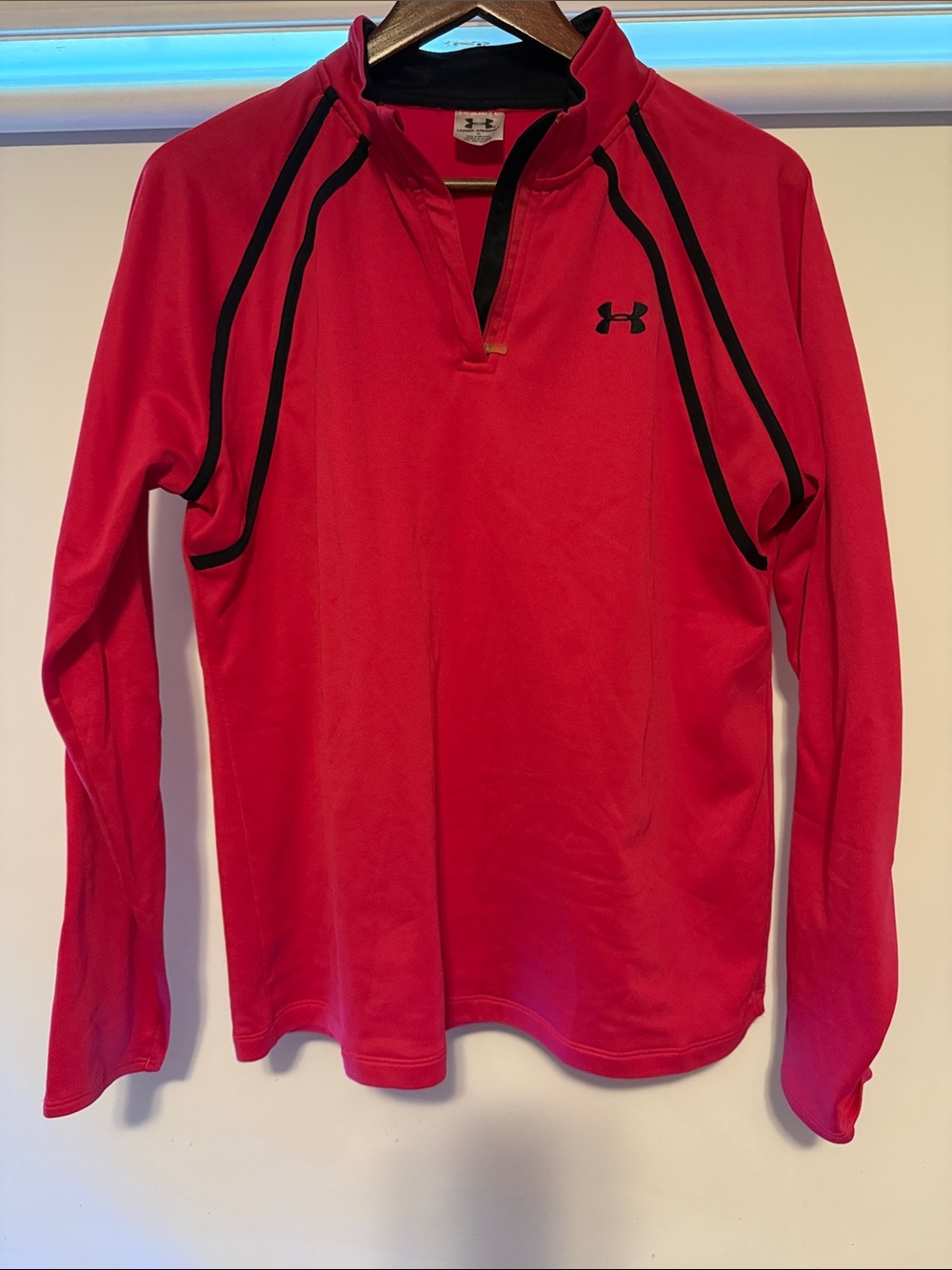 Under Armour Ladies Pink Long-Sleeve Quarter-Zip Performance Top